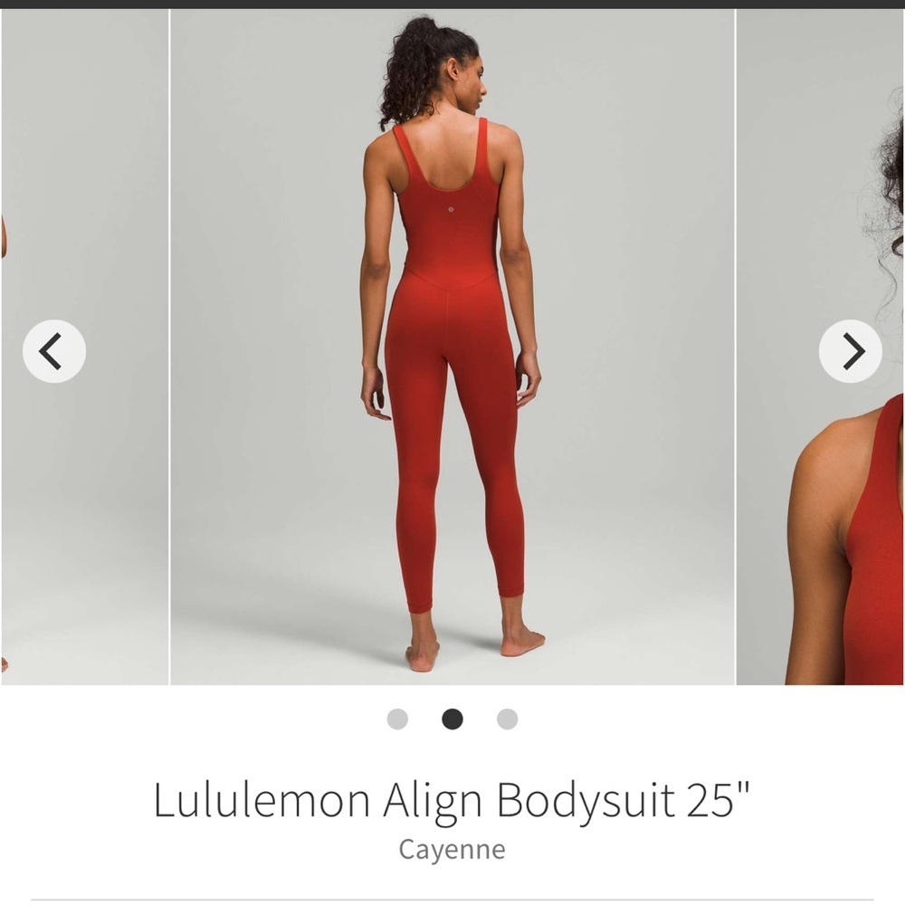 Lululemon Align Bodysuit 25” CAYENNE Sz 8 tank - Picture 3 of 8